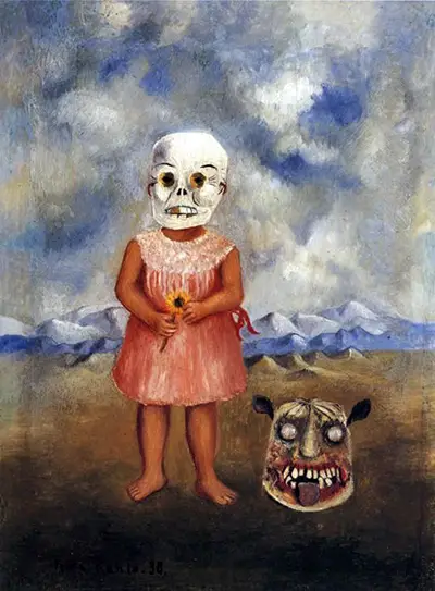 Bambina con maschera della morte Frida Kahlo